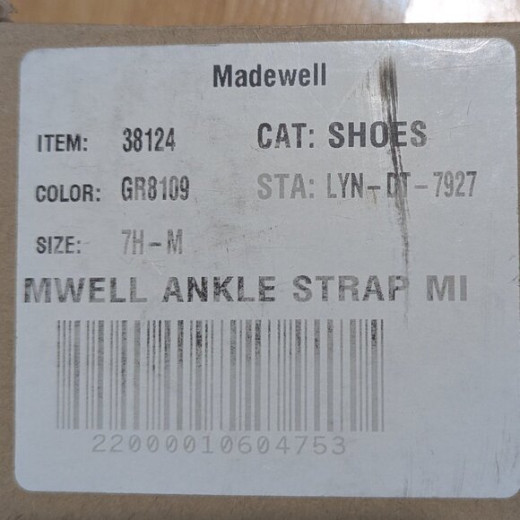 Madewell Teal/Turquoise Suede Ankle Strap Mini Wedge 7.5 NIB - Picture 8 of 8